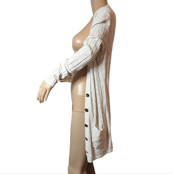 Nic+Zoe knite grey/cream button cardigan. pockets. size small - Picture 11 of 17